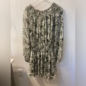 MISA Los Angeles Green and White Dress